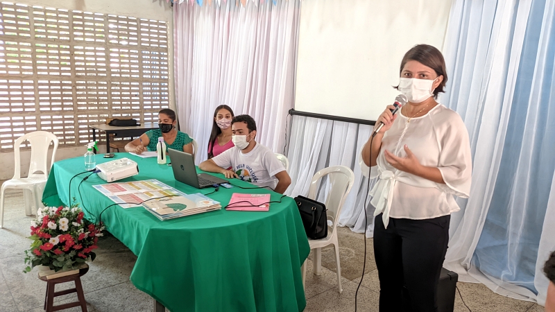 Primeira dama Mônica Carvalho na capacitação do plano de ações do Selo UNICEF 2021/2024