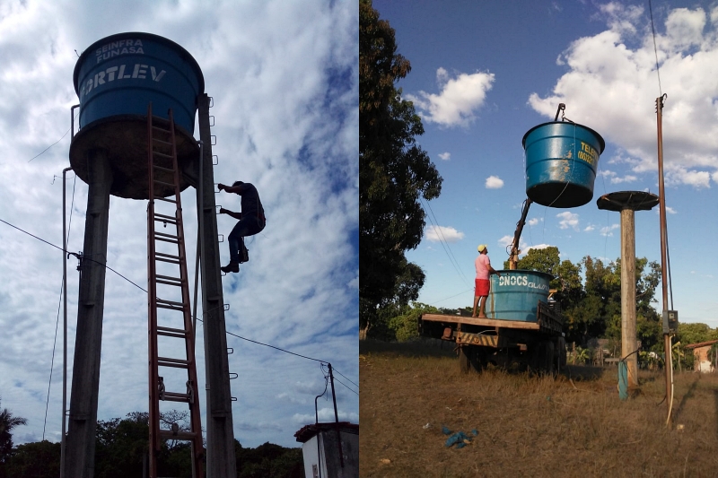 Troca de caixa d’água na zona rural de Cabeceiras