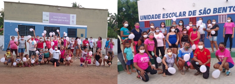 Atividade físicas e caminhadas do Outubro Rosa nas comunidades rurais