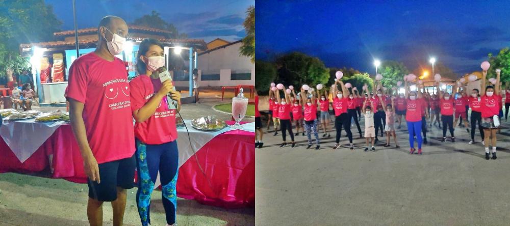 Prefeito Zé Filho e primeira dama Mônica Carvalho no encerramento das atividades do Outubro Rosa