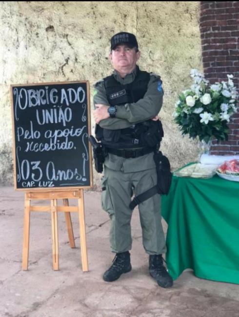 Foto divulgação capitão Miguel Luz. Comandante do políciamento militar de União 