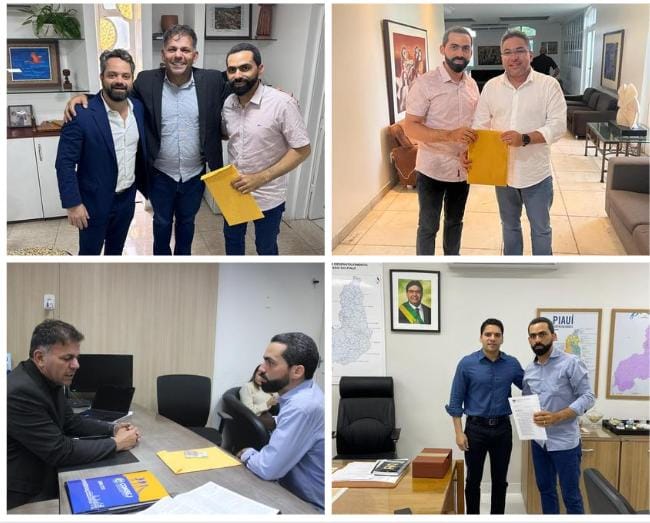 Sec Marcelo Noleto, Sec Ricardo Tavares, Cel Carlos augusto, Leonardo Sobral com Vereador Adonias Filho