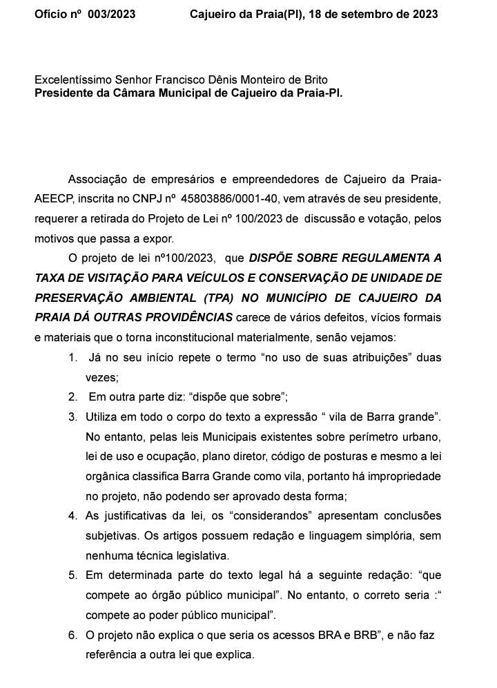 Solicitação de suspensão da votação 