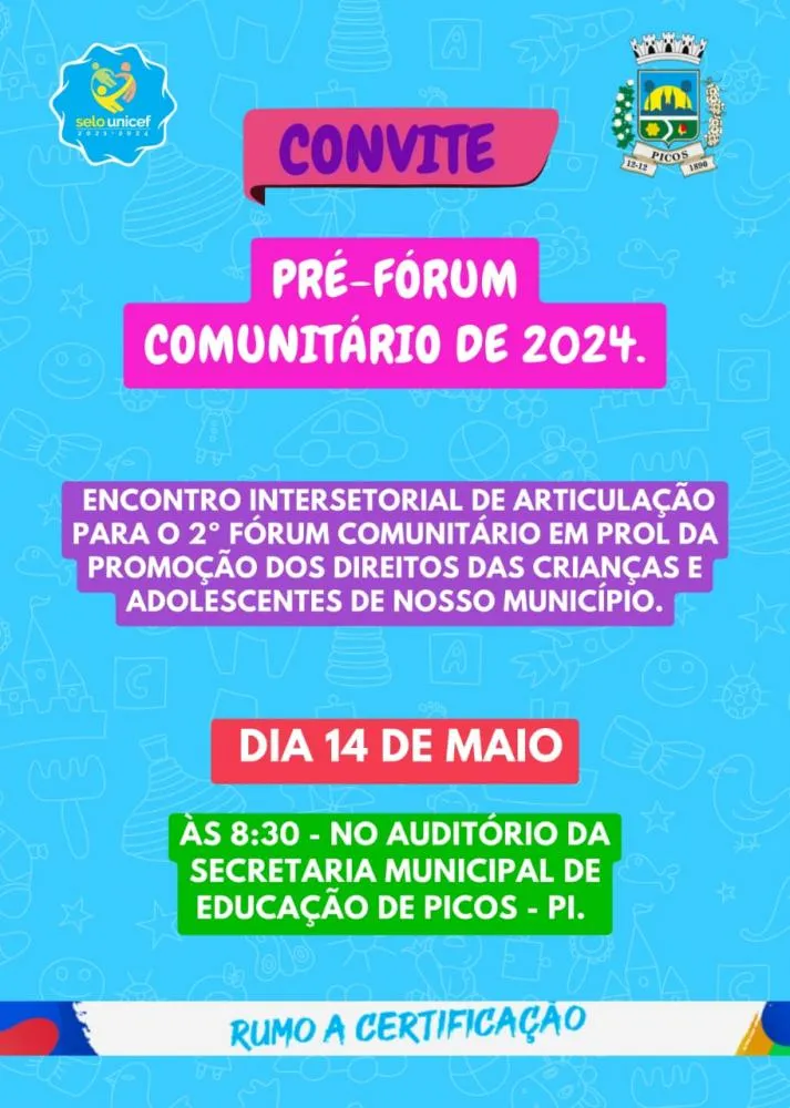 Banner de convite para o Encontro Intersetorial de Articulação, 2º Forúm Comunitário de 2024 (Foto: Arquivo Pessoal)