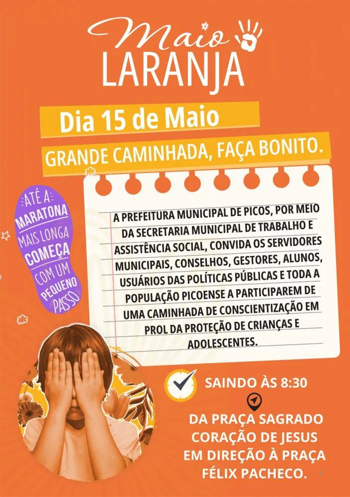 Card informativo sobre a Caminhada do Maio Laranja (Foto: Arquivo Pessoal)