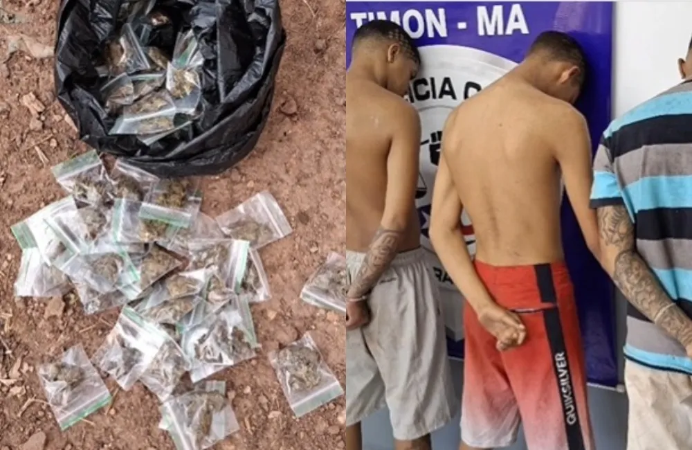 Polícia Civil prende trio suspeito de tráfico de drogas e apreende grande quantidade de maconha em Timon