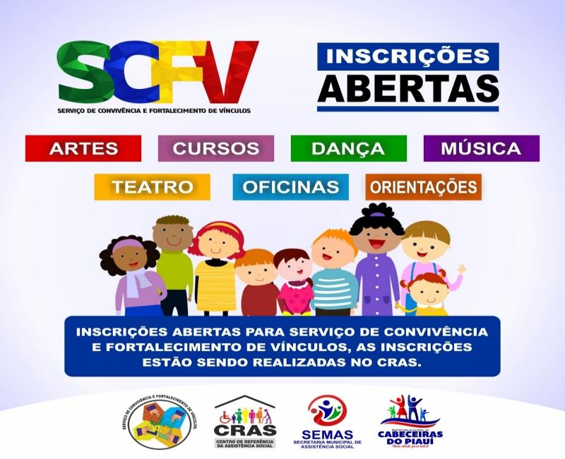 Inscrições do Cras para os Serviços de Convivência e Fortalecimento de Vínculos